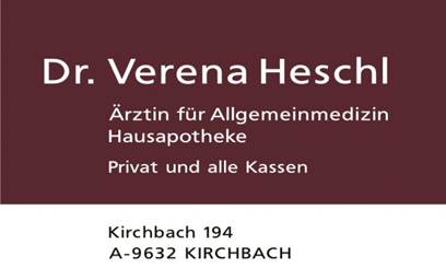 Dr. Verena Heschl
Allgemeinmedizin / Anästhesiologie und Intensivmedizin